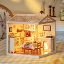 Robotime DIY Miniature Dollhouse Kit with Accessories Model Supply Store Kit with LED to Build Decent Birthday Gift