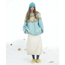 ELFSACK 2025 Winter New Arrivals Y2K Casual Loose Christmas Stripe Round Neck Sweater For Women