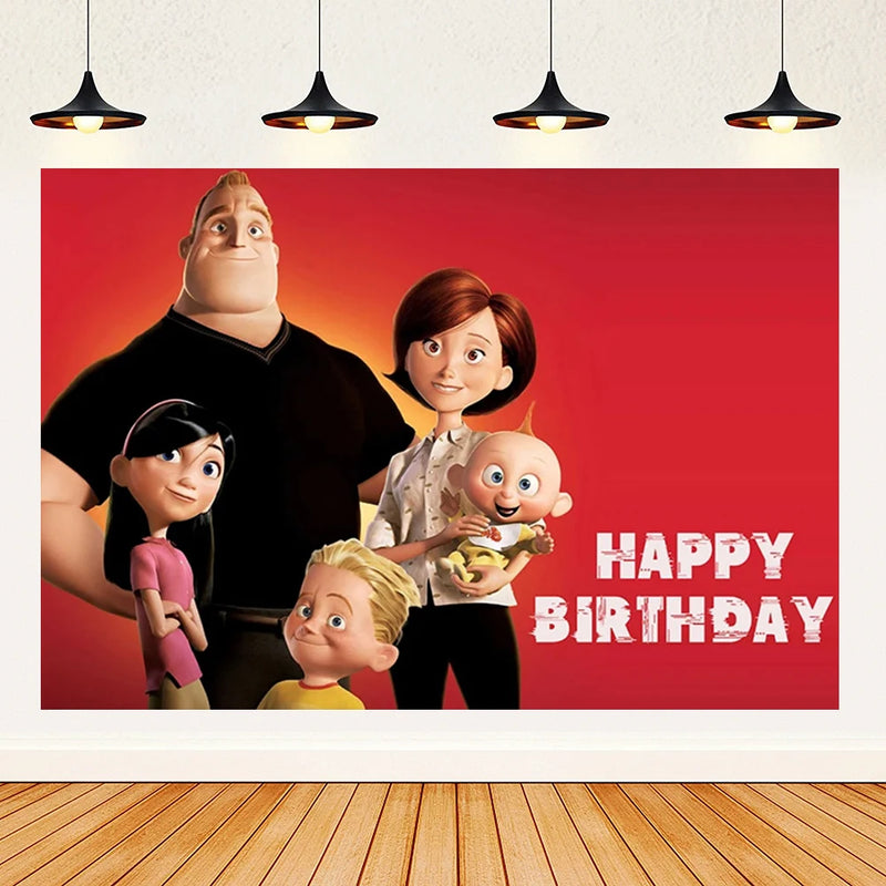 Cartoon The Incredibles Theme Boy Birthday Party Latex Balloons Cake Topper Banner Background Baby Shower Supplies For Kids Gift