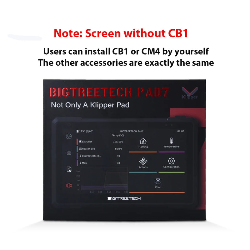 BIGTREETECH Pad 7 IPS Touch Screen Klipper 7.0 Inch 1024*600 Display with CB1 32GB TF Card for CM4 DIY Voron Ender 3 3D Printer