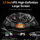 2026 GPS Smartwatch for Men 1.7 HD Screen Military Smart Watch Flashlight IP68 Waterproof 100 Sport Modes 720mAh Large Battery