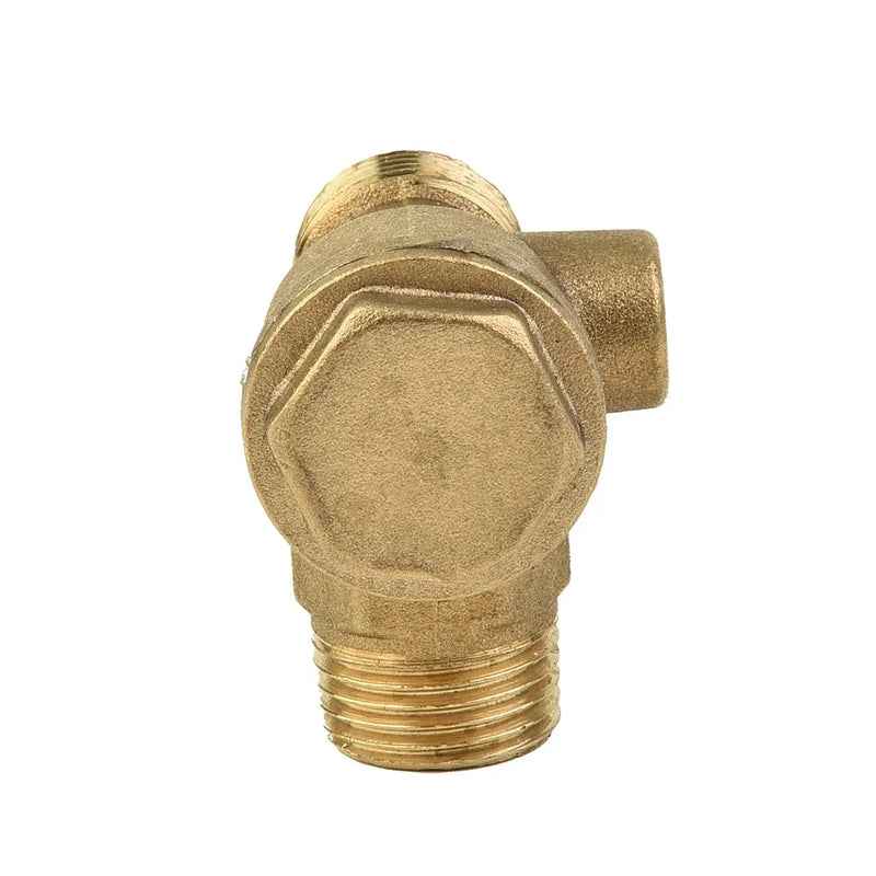 1/2" X 1/2" X 1/8"-Inner Direct Air Compressor Check Valve Air Compressor 3-Port Brass Male Threaded Check Valve Connector Tool