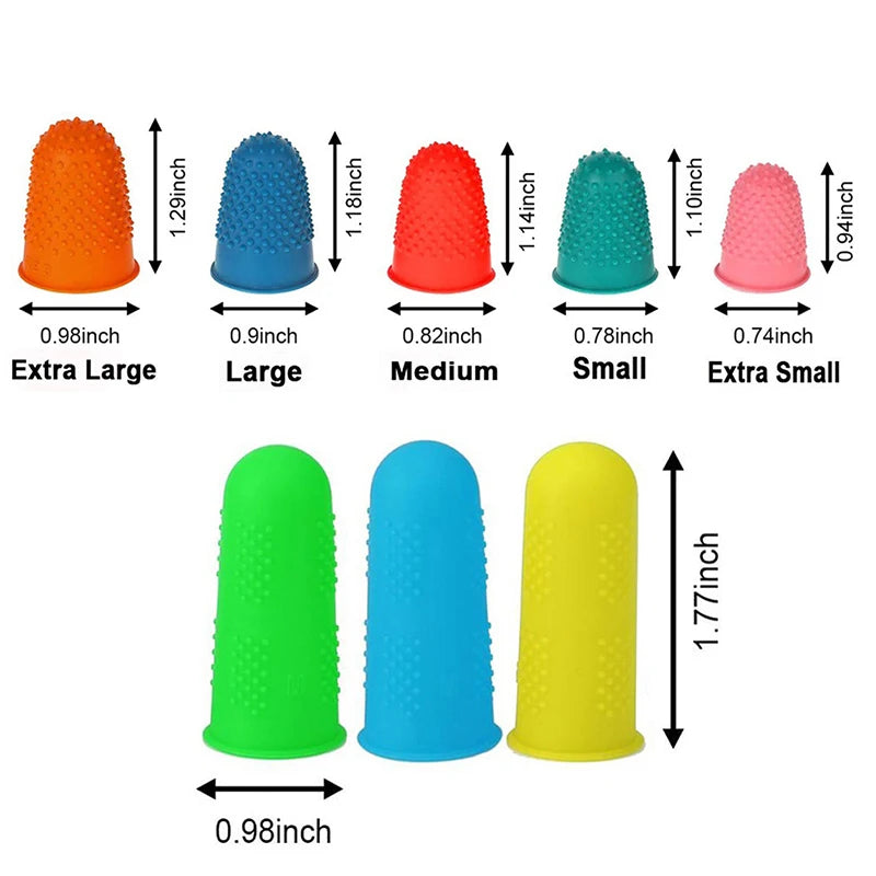 Rubber Finger Tips Silicone Finger Cover Pads For Quilting Embroidery Knitting Finger Protectors Sewing Thimble Supplies