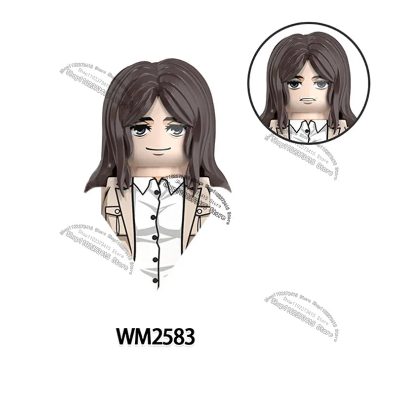 WM6165 WM6166 WM6148 Blocks Anime Bricks Dolls Action Toy Fig Building Blocks Erem Jaeger Armin Levi Mikasa Model Doll