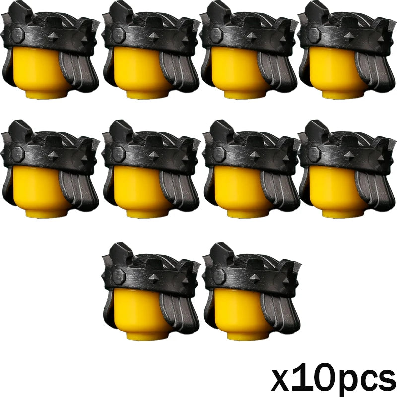 MOC Medieval Accessories Series Building Blocks Military Army Soldier Armour Shield Helmet Sword Crown Weapon Knight Bricks Toys