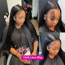 HD 180% Straight 30 32 Inch 13X6 Lace Wigs Human Hair Ready To Wear Lace Front Transparent Lace Frontal Remy Hair Wig For Woman