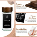 12/24 Pcs 120ml Glass Spice Jars with Natural Acacia Wood Lid, Round Shaker Containers with Labels for Kitchen Storage