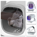 Cat Litter Box, Closed Cat Toilet with Automatic Anti-Sand Cage, Ultraviolet Sterilization and Deodorization, 38x55x36cm