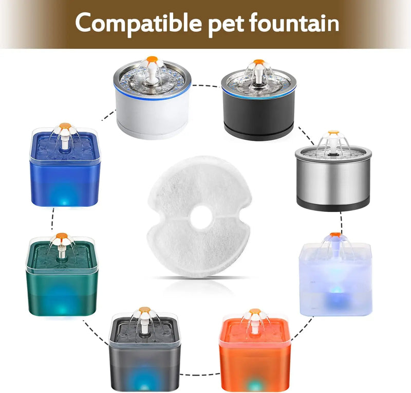 Cat Water Fountain Filter Multiple Filtration Pet Water Fountain Replacement Filters 4/8 Packs