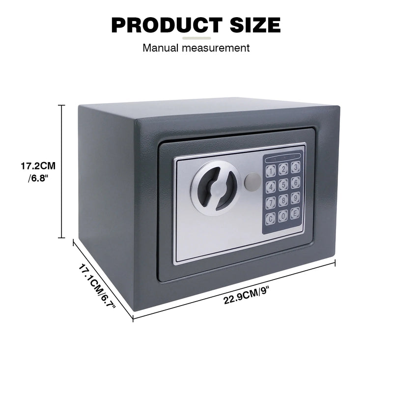 4.6L/8.5L/16L Safes for Home+ 2 Manual Override Keys,Security Safe Cash Box with Double Digital Keypad&Safety Key Lock Cabinet