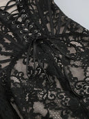 The Lace Hour | Strapless Lace-Panel Sheath Mini Dress