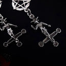 Goth  Punk Style Inverted Pentagram Baphomet Satan Earrings Religion Dark Art Fairy Goth Lovers Best Accessories