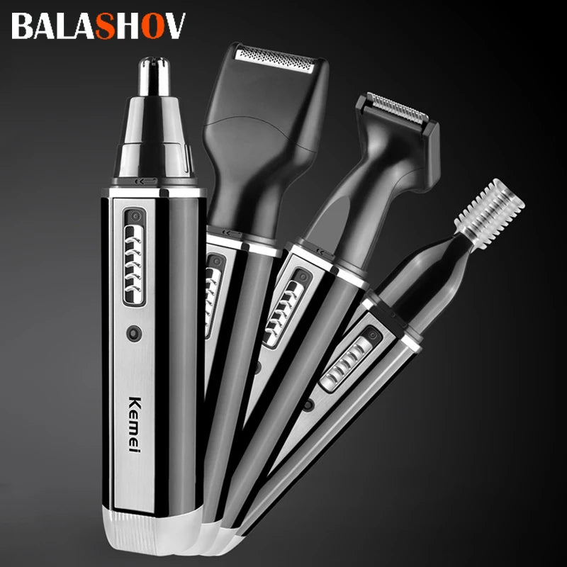 4 in 1 Rechargeable Men Electric Nose Ear Hair Trimmer Women trimming sideburns eyebrows Beard hair clipper cut Shaver