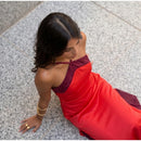 The Meridian Line | Colour-Block Halter Maxi Dress