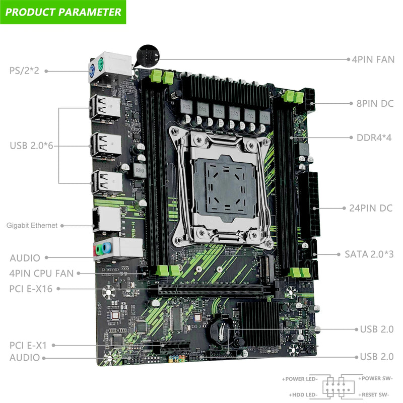 MACHINIST X99 PR9-H Motherboard LGA 2011-3 Support Xeon E5 2667 2666 V3 V4 Series CPU Processor DDR4 ECC RAM NVME M.2 SATA 3.0