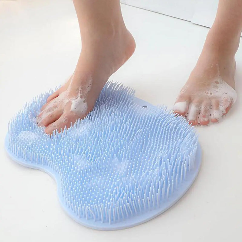 Silicone Exfoliating Shower Foot Wash Massager Scraper Non-Slip Suction Cup Bath Mat Back Massage Brush Body Cleaning Bath Tool