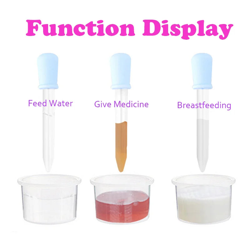 5Pcs/set Droppers Plastic Silicone Baby Pipettes Devices Infant Droppers Feeders Pipette Dropper School Lab Experiment Supplies