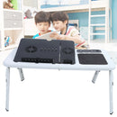 Foldable Portable Laptop Desk Adjustable Computer Desk Stand Sofa Desk Stand Desk Tray Cooling Fan