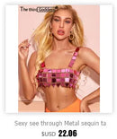 Sexy y2k clothes metal rhinestone corset crop top women summer nightclub party tops for woman see through beach halter tank top