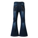 Vintage Hosen für Herren High Waist Jeans Bootcut Schlaghose Herren Flare Wash Denim Cargo Pants Punk Lange Leichte Tasche Herrenhose