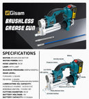 Gisam 10000PSL 69Mpa Brushless Electric Grease Gun High Pressure Car Lubricating Oil Car Maintenance For makita 18v battery pin