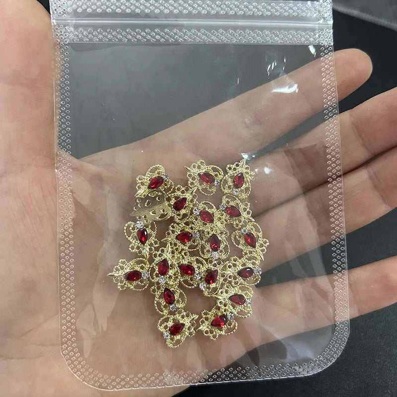 3D luxury zircon Star cross Nail Metal Charms 10pcs mermaid  bead nail jewelry  11*18mm Aolly Nail Art Crystal Gems Decorations