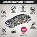 ANCEL S3000 Car Smoke Leak Detector With Air Pump 12V EVAP Diagnostic Tool Vacuum Tester Fuel Pipe Leakage Locator for Motocycle