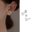 VOQ Silver Color Fashion Love Screw Stud Is Earrings for Women Students and Teenagers Jewelry Gift Korean Earrings