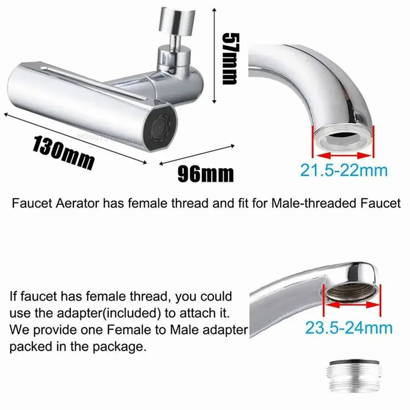 1 Piece 4 in 1 Kitchen Sink Faucet with Universal Swivel Shower Head, Splash Proof 360 Degree Rotation