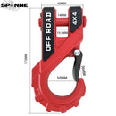 3/8" Winch Hook Heavy Duty Max 20 Ton Forged Steel With Rubber Protector Winch Tow Clevis Slipfor Synthetic Rope Winch Cable ATV