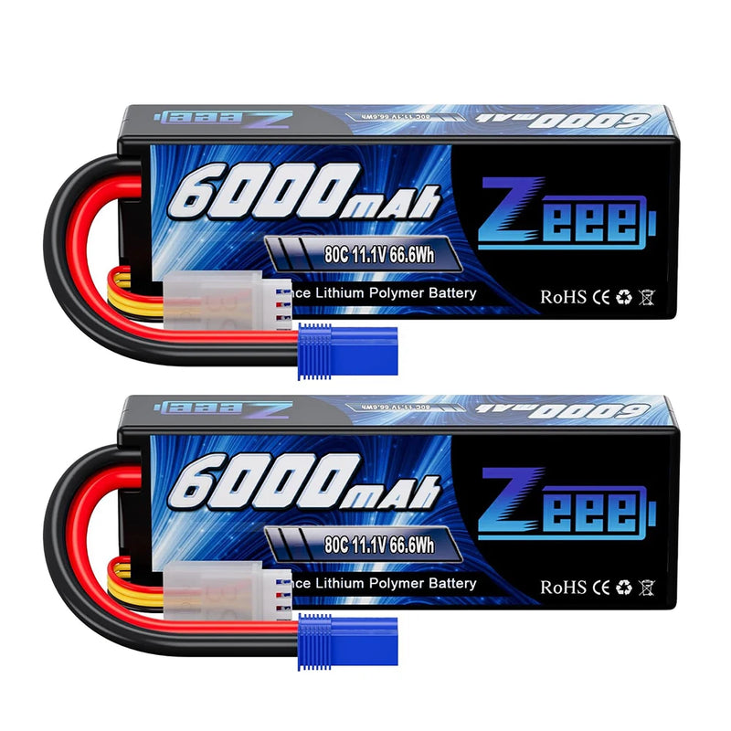 1/2pcs Zeee 3S Lipo Battery 11.1V 80C 6000mAh Hardcase with EC5 Plug for RC Cars RC Hobbies Buggy Trucks Boats for FPV Drones
