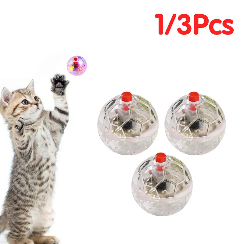 1/3Pcs Cat Motion Light Up Interactive Flash Ball Ghost Small Battery Powered Paranormal Equipment Portable LED Gift Pet Toys