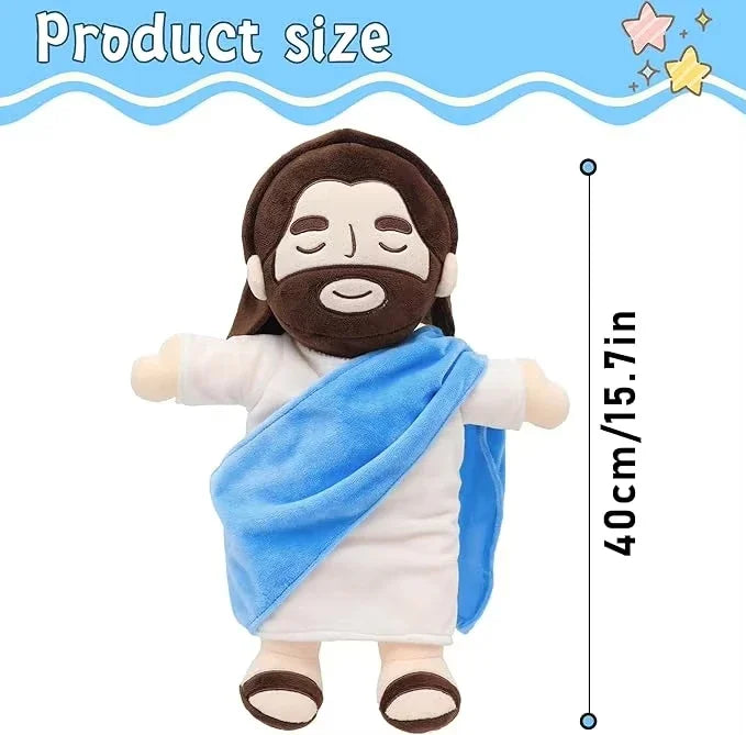Breathing Jesus Plush Doll Soothing Placation Toys Soft Respirable Jesus Music Light Sleep Toys Baby Kid Christmas Easter Gifts