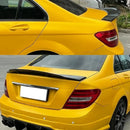 For Mercedes Benz W204 2008-2014 Carbon Fiber Look Rear Trunk Spoiler R Style