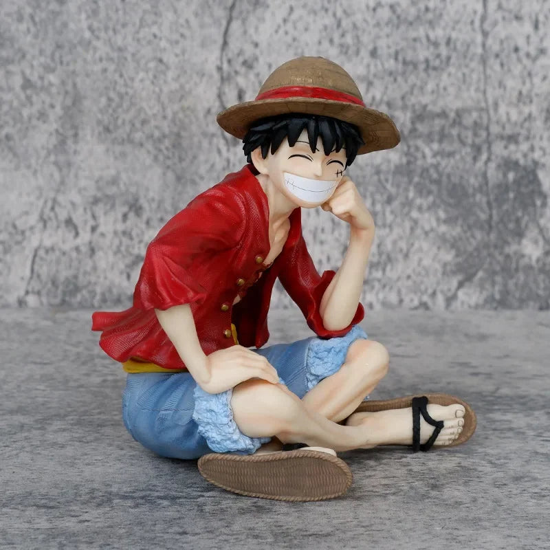 13cm Anime One Piece Luffy Figure Gk Straw Hat Manga Statue Desktop Decor Pvc Action Figurine Collection Model Toy