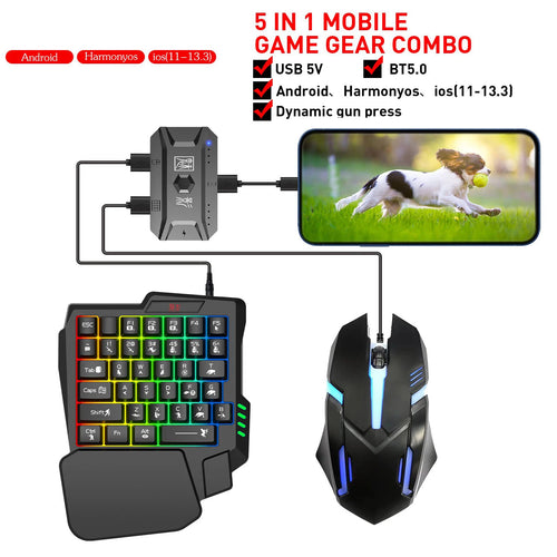 M1 Pro Tastatur- und Mauskonverter Tragbarer Mobile Gaming Tastatur- und Mausadapter für Android iOS System Gamer Zubehör