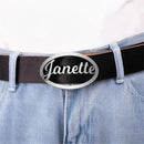 Customized Name Oval Belt Buckle for Men Women Vintage Jewelry Father's Day Gift Stainless Steel Letters Belt Buckle Best Man