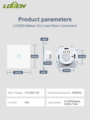 Logen Double-touch Switch 1/2/3Gang 2 Way Stair Switch EU Standard Need't Neutral Wire Glass Panel Wall Switch Stair Switch