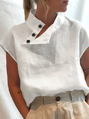 Celmia Fashion Damenblusen 2024 Sommer Baumwollleinen Blusas Mujer Stylisches weißes Hemd Elegante Kurzarmtuniken Leicht