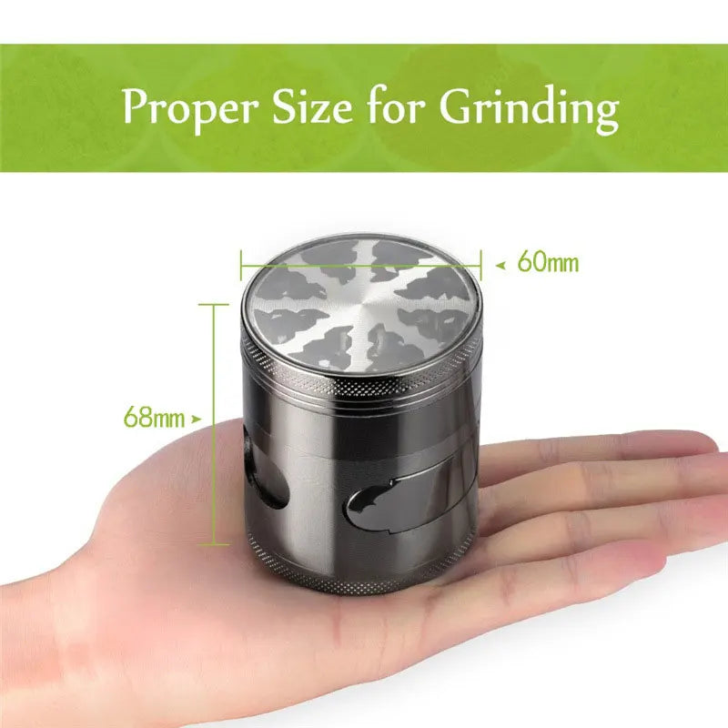 60MM 4 Layers Tobacco Grinder Zinc Alloy Manual Cigarette Tobacco Grinder Smoke Mill  Herbal Herb Spice Mill Grass Smoke Grinder