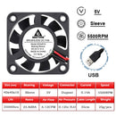 2PCS GDSTIME 40MM Cooler DC 5V 12V 24V 40x40x10mm Dual Ball Mini Cooling Fan 4010 Axial Fan 40MM for 3D Printer,DVR,NAS Cooling