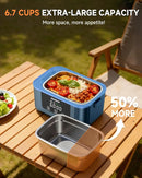 Cordless Electric Lunch Box,1.4L 24000mAh Rechargeable Heated Lunch Box with Ice Crystal Box,24 Hours Self Heating Lunchbox