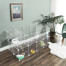 SONGMICS 2-Floor Metal Pet Playpen, 36 Grid Panels, Customisable Cage Enclosure for Small Animals, Guinea Pigs Hamster Runs