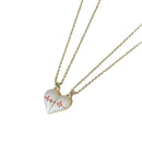 JWER 2Pcs Stainless Steel Electrocardiogram Magnetic Couple Necklace Elegent Heart Necklace Jewelry Lover Creative Gifts