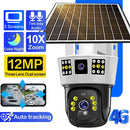 6K 12MP HD Solar-Kamera 4G SIM-Karte Wifi Outdoor IP Wireless Überwachungskamera PTZ Nachtsicht PIR Menschenerkennung Cam
