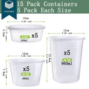 The Portion Line | Leakproof Deli Containers, 8/16/32 oz Sets