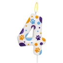Blue Dog Paw Themed Birthday Candles, Number 2 Paw Print Birthday Party Supplies, 2.76 inch Paw Cake Topper Decorations, Birthda
