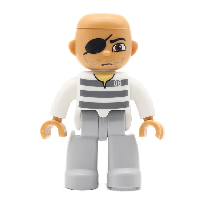 Big Size Action Figures City Princess Policemen Family Building Block Doll Character Accessory Assembly Toys for Children Gift