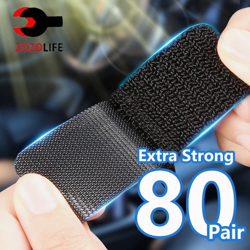 1-80Pair Self Adhesive Fastener Tape Extra Strong Carpet Fixing Sticker Double Side Hook-and-loop Fastener Auto Adhesive tape