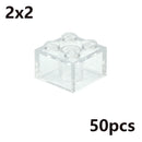 MOC Transparent Thick Building Blocks 1x1 1x2 2x2 2x4 Dots Clear Brick Figures Educational Creative Toy for Kid Compatible Brand
